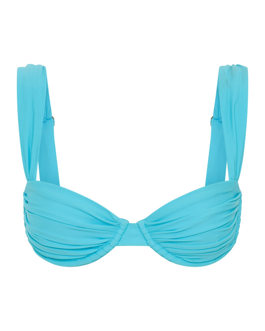 Sophie | Aqua Pleated Bikini Top