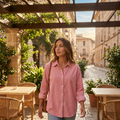 Olivia | Chic Pink Polo Top